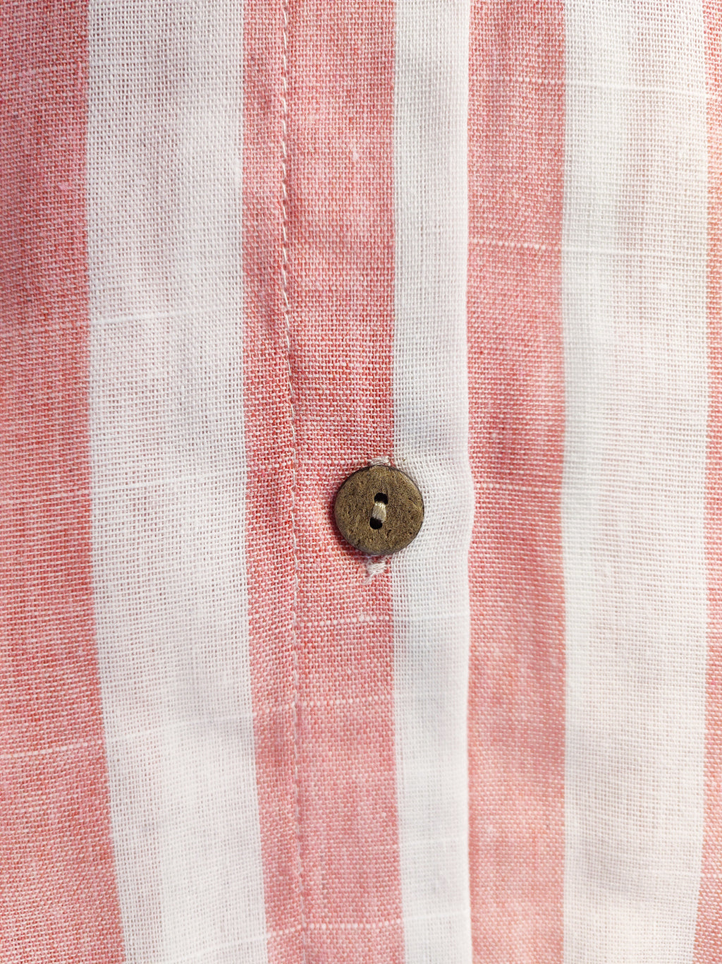 Women’s Pink and White Striped Linen Blend Long Tunic Shirt Roll‑Up Dress
