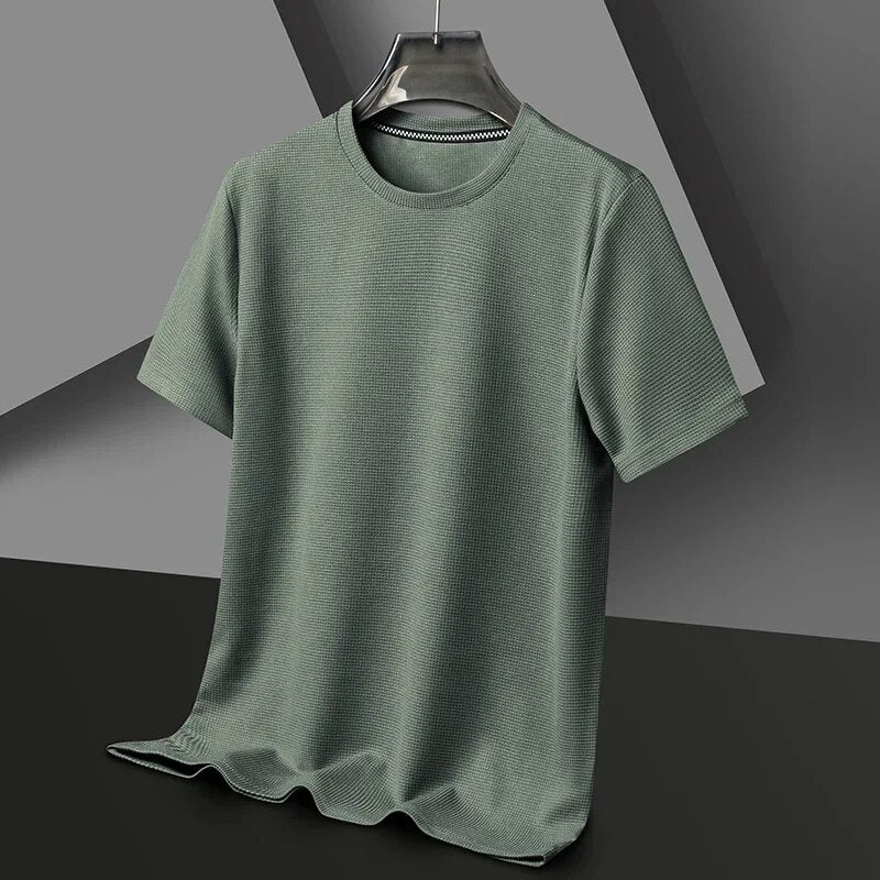 Men's Summer Round Neck Short Sleeved Short Sleeved T-shirt Green