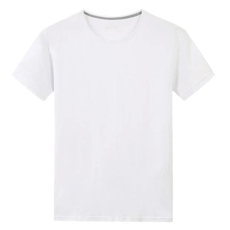 Men's Short Sleeve Solid color O-Neck T-shirts White