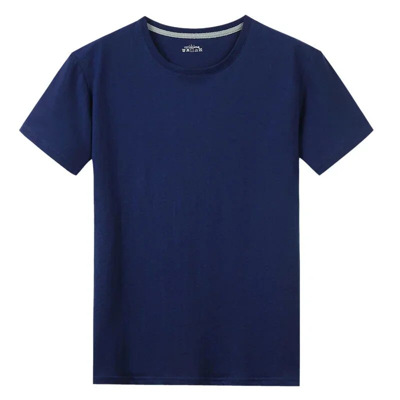 Men's Short Sleeve Solid color O-Neck T-shirts Navy